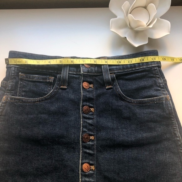 Madewell Stretch Denim Straight Mini Skirt Size 24 - Picture 7 of 11